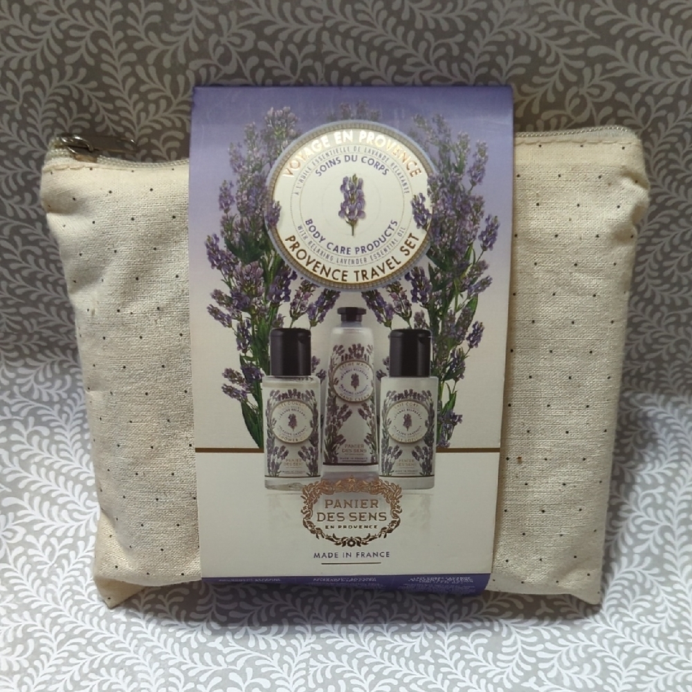 Panier des Sens Provence Travel Set. Shea Butter and Lavender Essential Oil